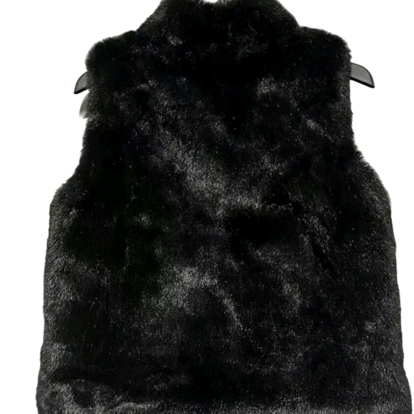 Worthington Jacket Vest Lined Faux Fur Sleeveless Hook Eye Black Size Medium - Picture 5 of 8